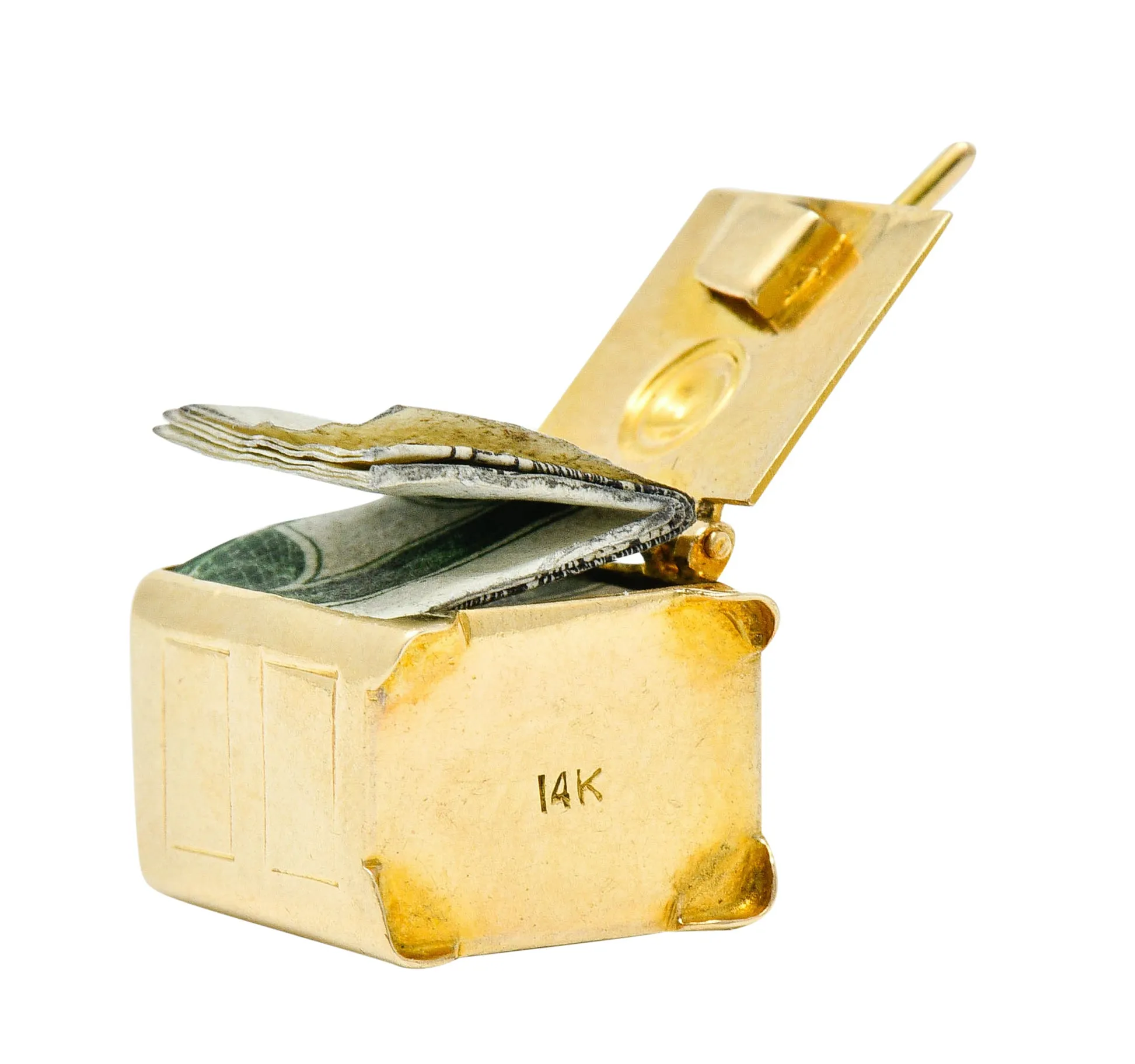 Retro 14 Karat Gold Functional Safe Charm Circa 1940