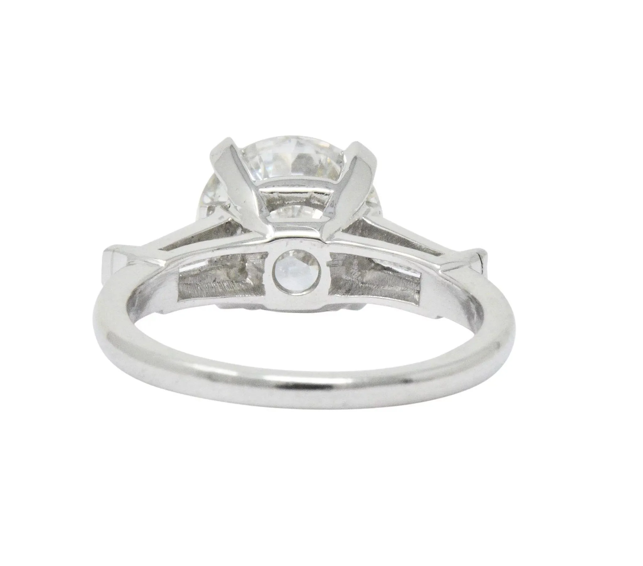 Retro 2.71 CTW Diamond Platinum Engagement Ring GIA