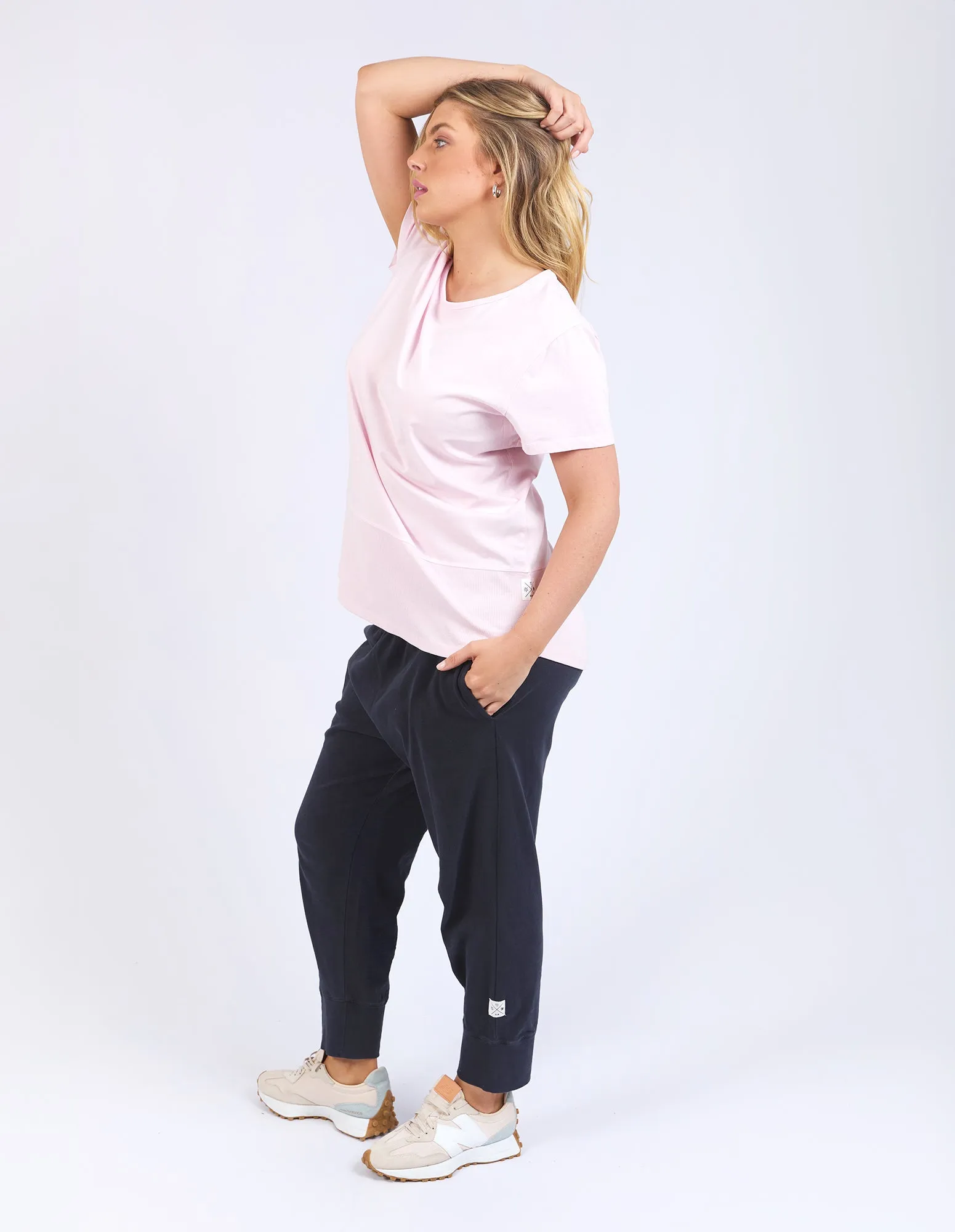 Rib Short Sleeve Tee Powder Pink