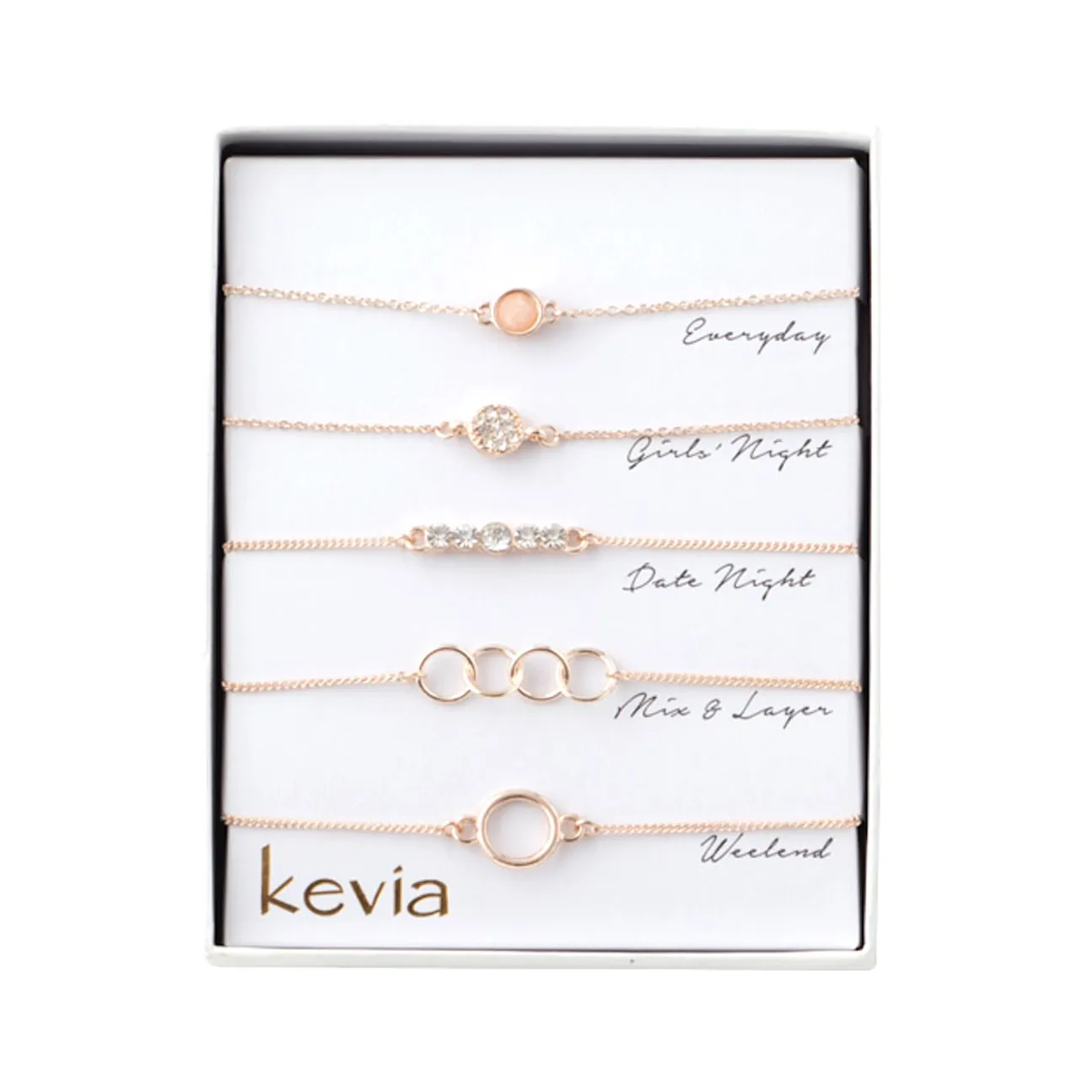 Rose Gold Theme Box Bracelet Set