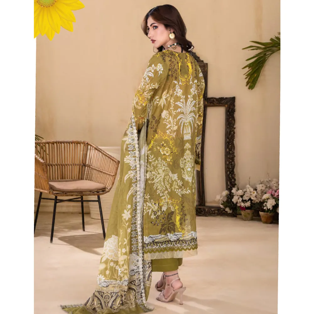 Ruby Lawn Printed Embroidered Unstitched 3Pcs Suit - 6