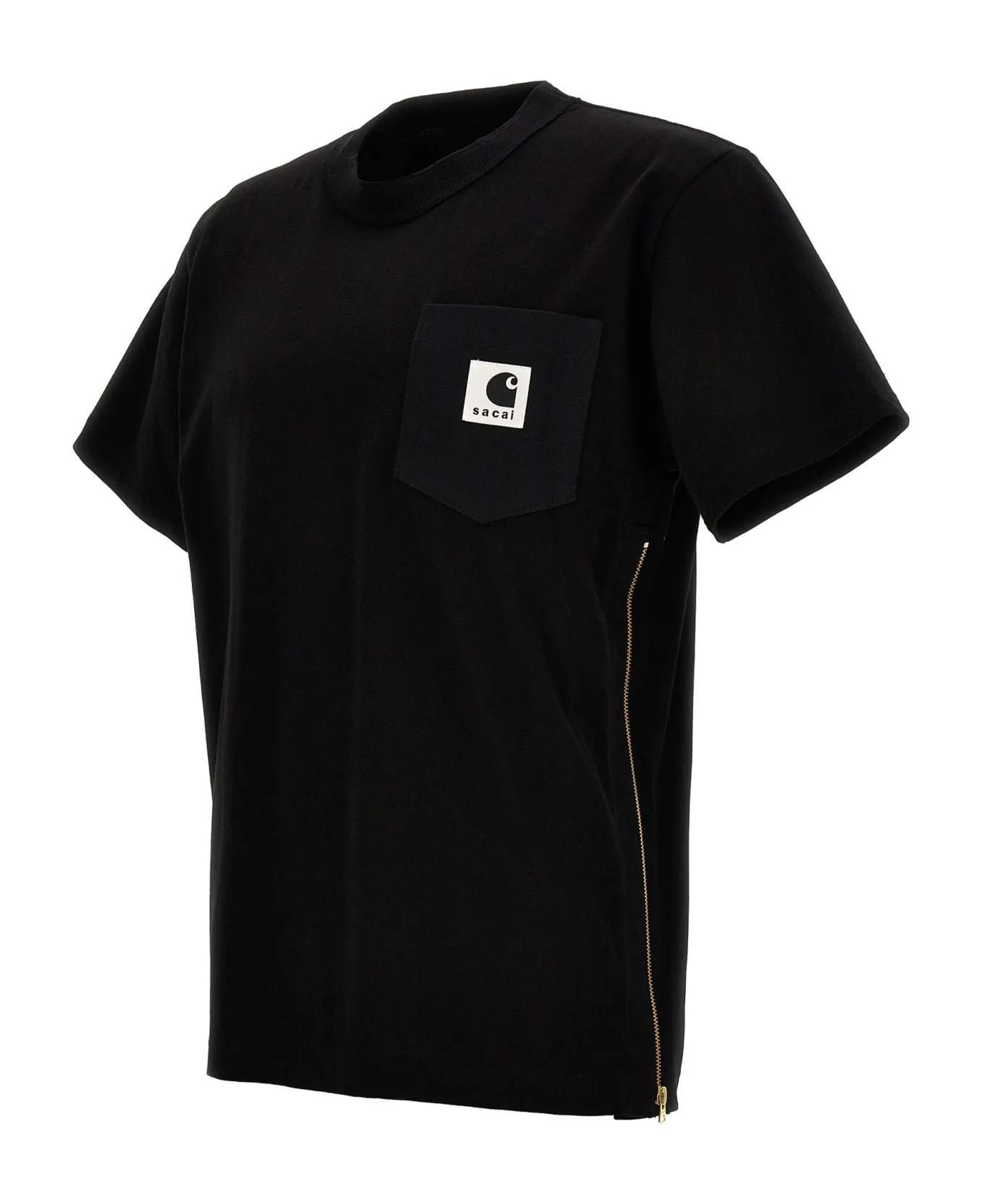 sacai  |Crew Neck Plain Cotton Short Sleeves Logo Designers