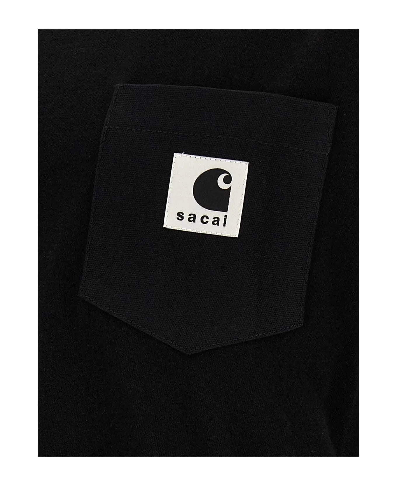 sacai  |Crew Neck Plain Cotton Short Sleeves Logo Designers