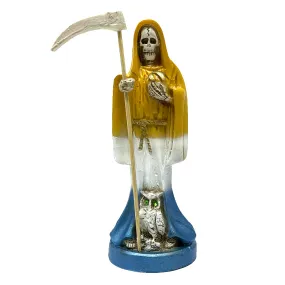 Santa Muerte Statue 6 - Yellow/White/Blue