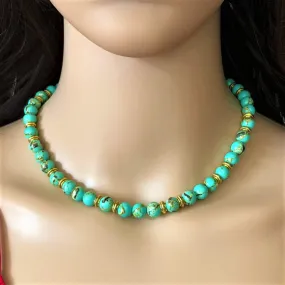 Sea Green Mosaic Beaded Necklace