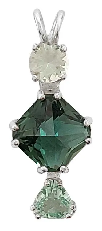 Siberian Green Quartz Mini Magician Stone? with Andaras Crystal Glass & Colombian Obsidian