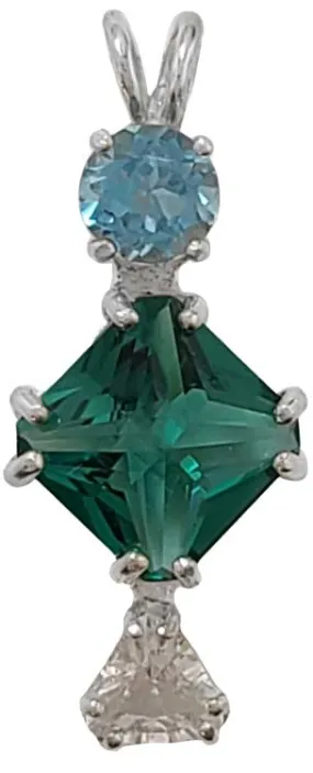 Siberian Green Quartz Mini Magician Stone? with Blue Topaz & Pollucite