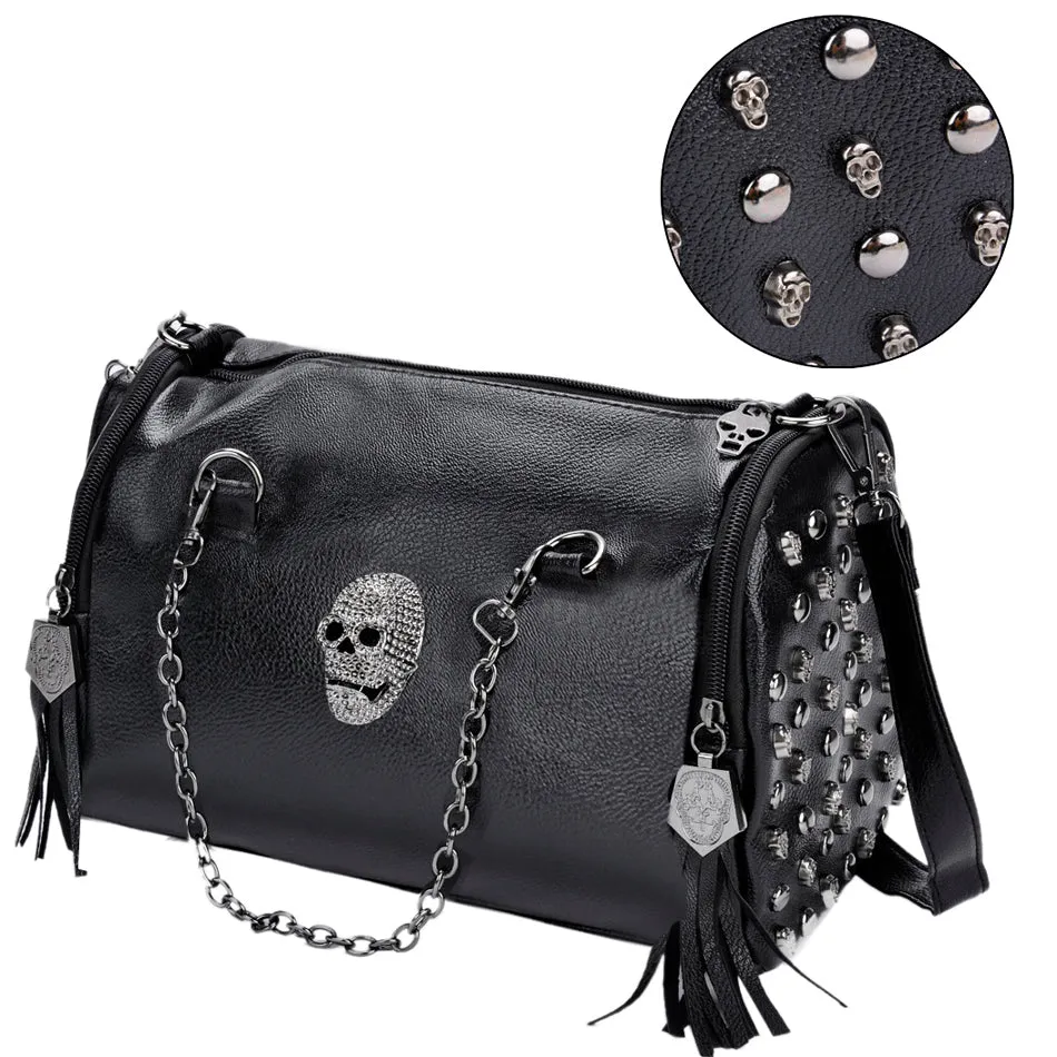 Skull Shoulder Tassel Bag