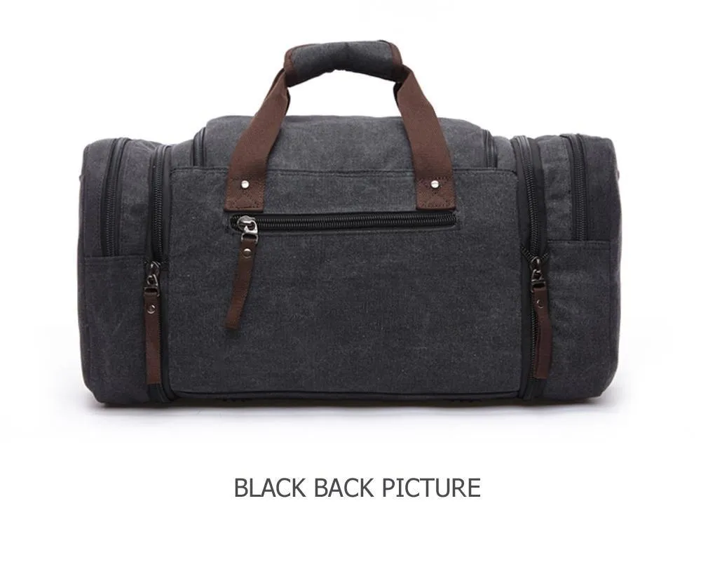 Soft Canvas Travel Tote Duffel Weekend Bags for Men with Zipper