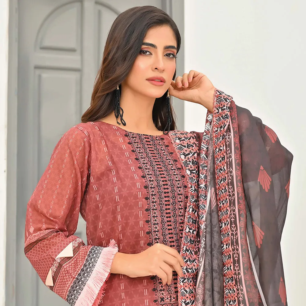 Sophia Lawn Printed Embroidered Unstitched 3Pcs Suit - 2