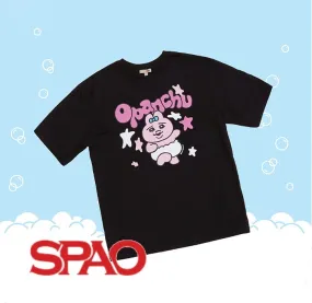 SPAO  |Unisex U-Neck Cotton T-Shirts