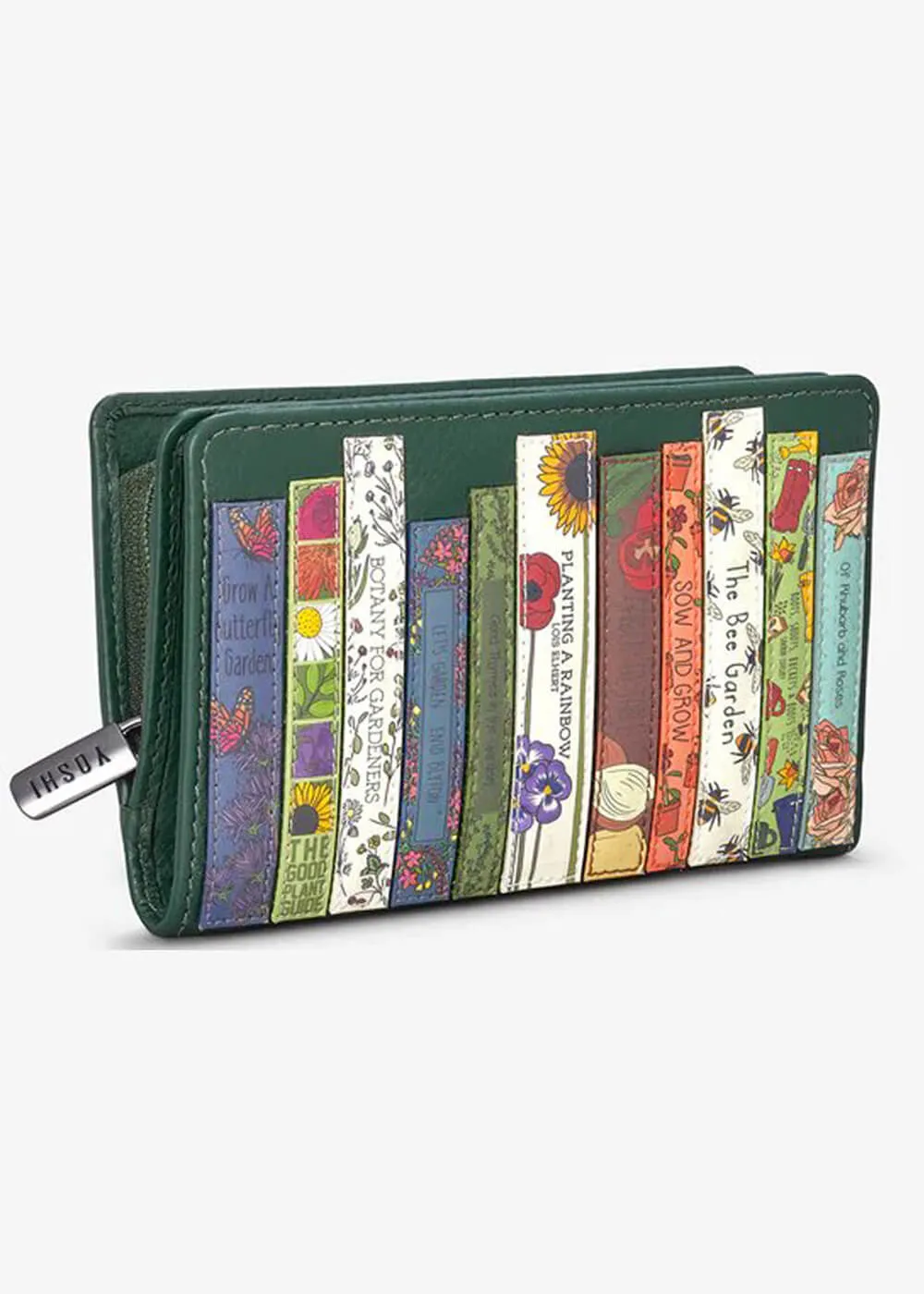 Succubus Bags Books Green Fingers Bookworm Leather Zip Around Wallet Green