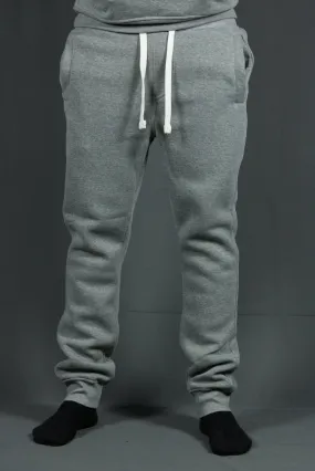 Suede Fleece Heather Grey Joggers | Heather Gray Men's Tapered Track Sweatpants