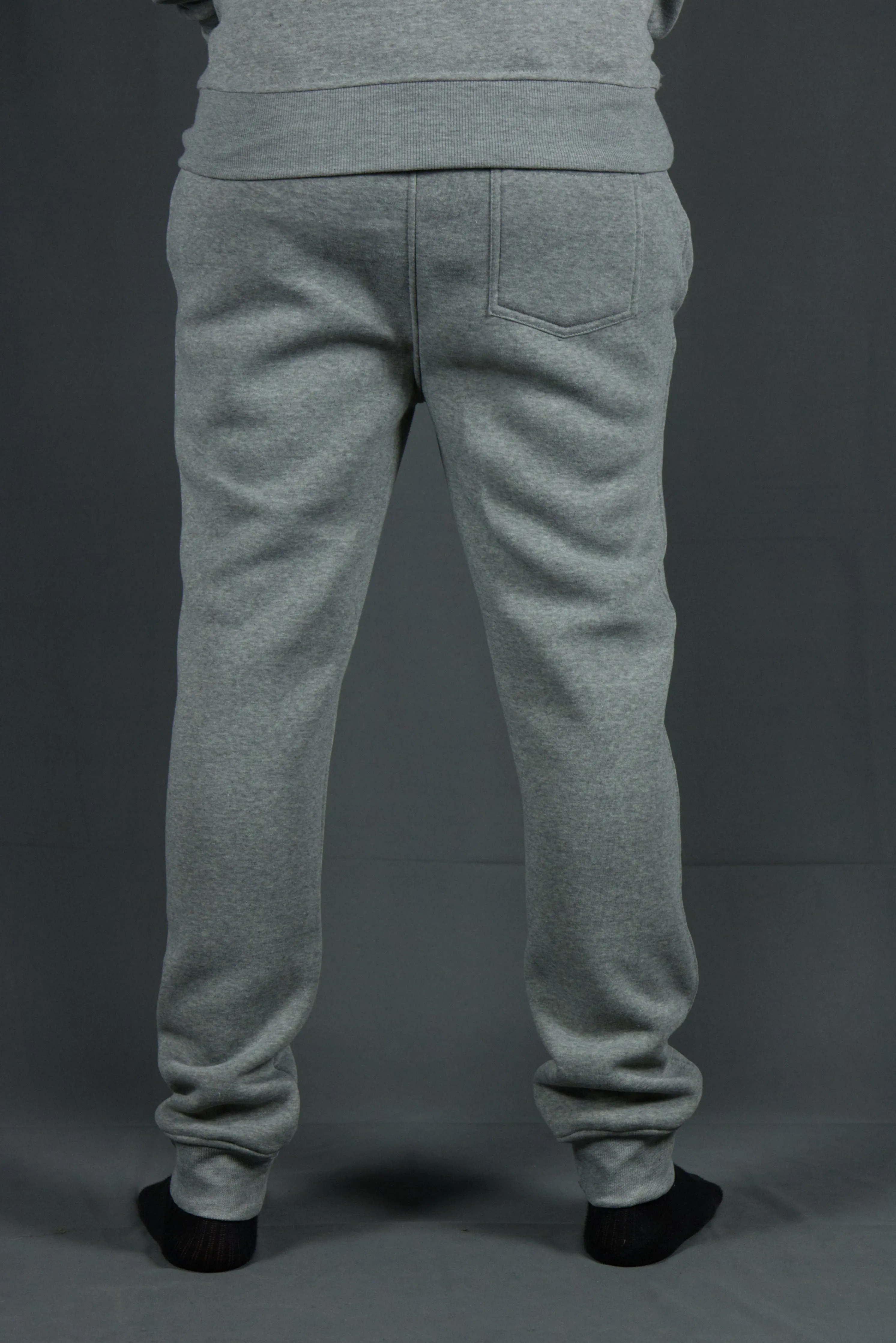 Suede Fleece Heather Grey Joggers | Heather Gray Men's Tapered Track Sweatpants