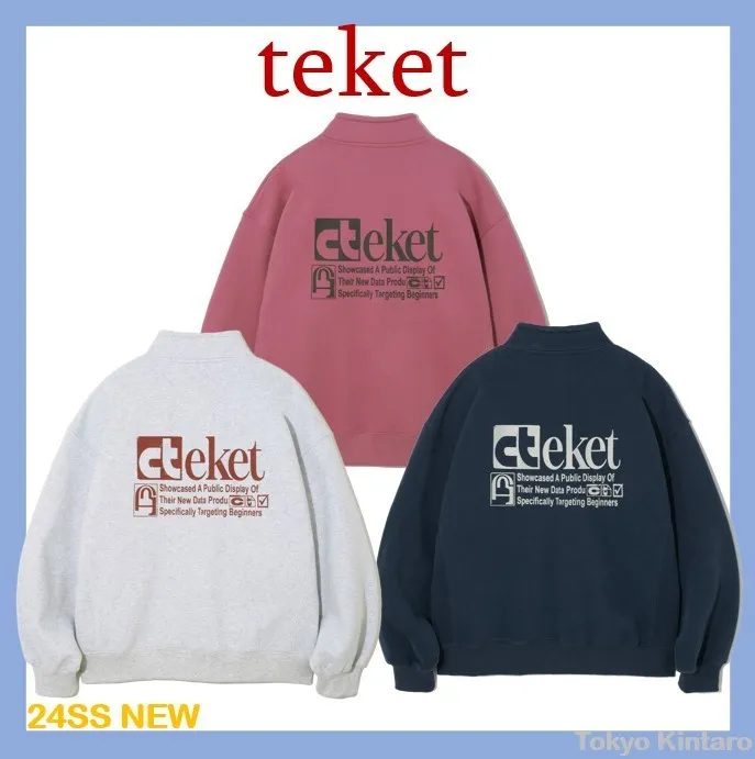 teket  |Unisex Street Style Cotton Logo Sweatshirts