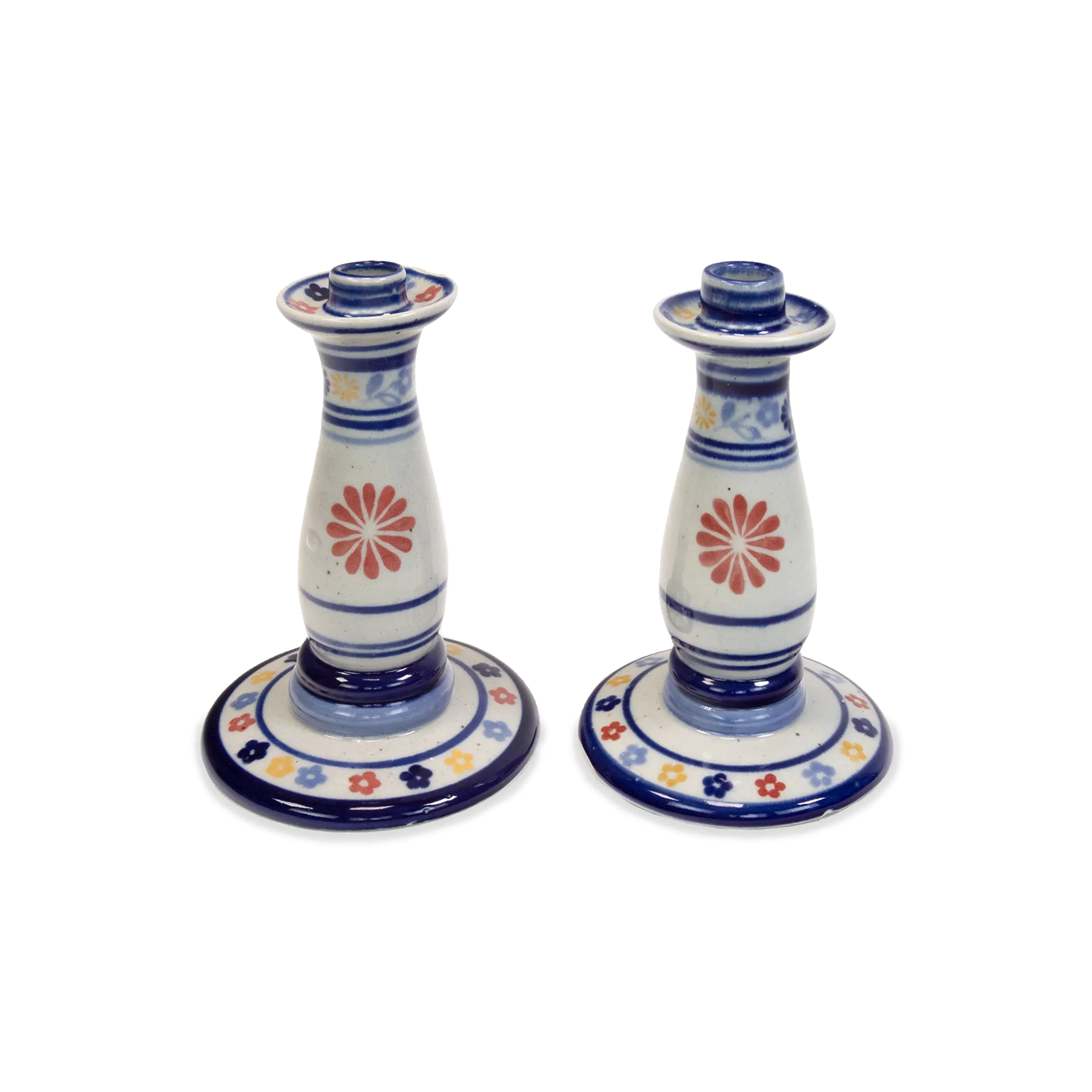 The Hand Painted Candlesticks - Royal Teddy Floral / Ceramic