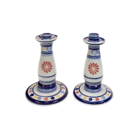 The Hand Painted Candlesticks - Royal Teddy Floral / Ceramic