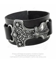 Thunderhammer, real leather wrist strap- Alchemy Gothic