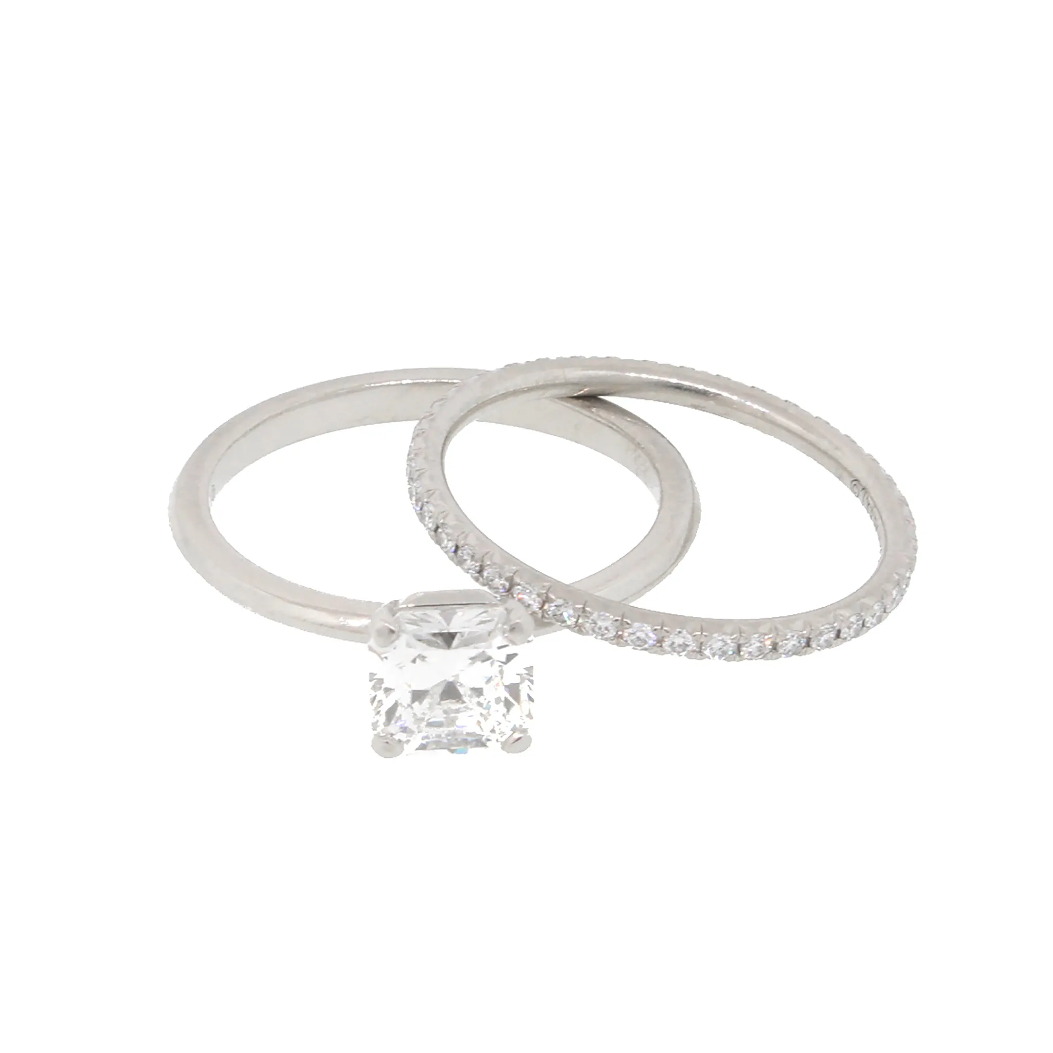 Tiffany & Co. 'TRUE' Diamond Platinum Engagement Ring and Wedding Band Set