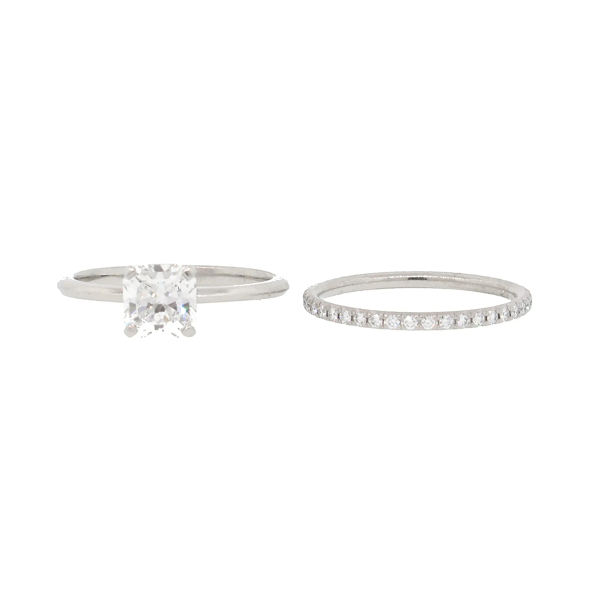 Tiffany & Co. 'TRUE' Diamond Platinum Engagement Ring and Wedding Band Set