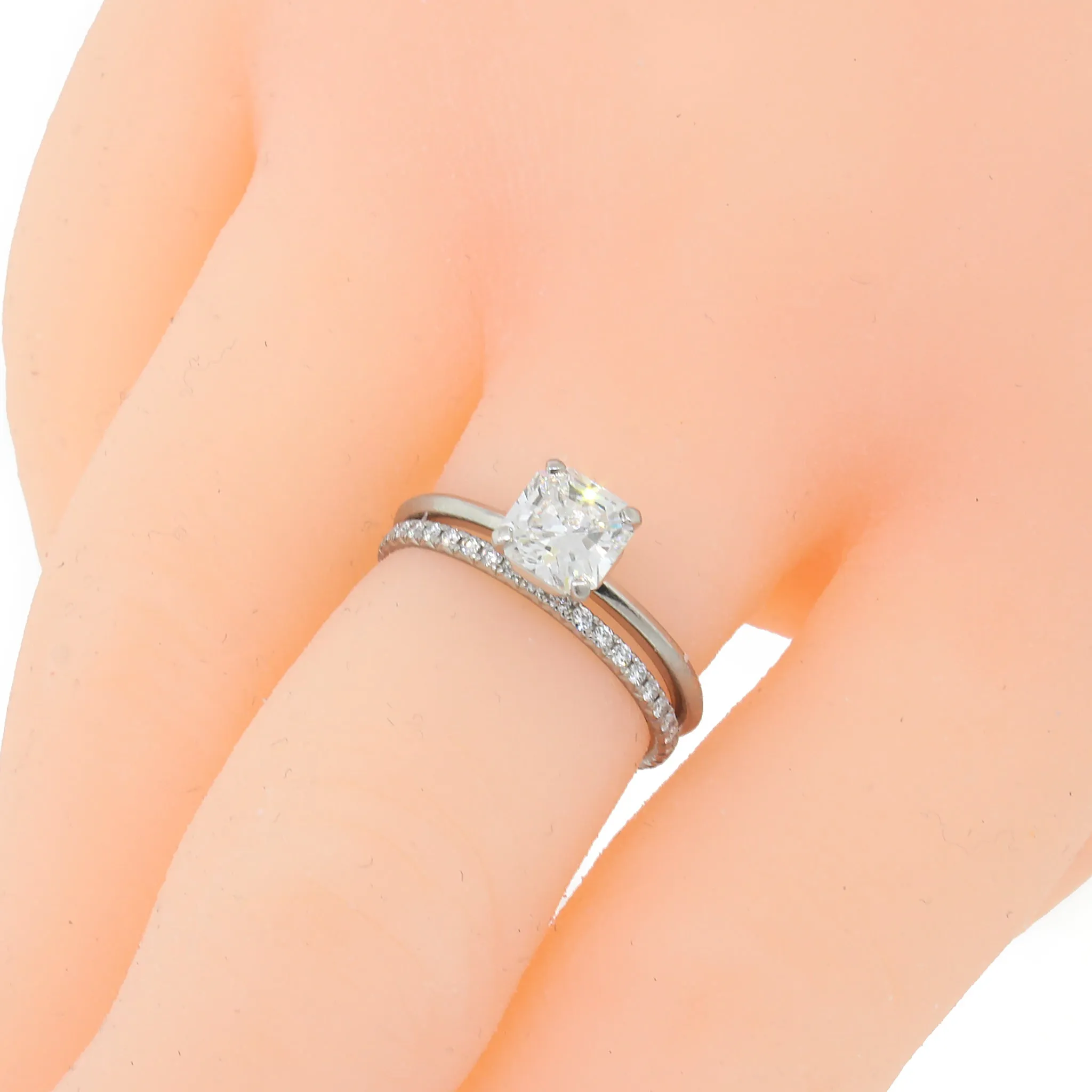 Tiffany & Co. 'TRUE' Diamond Platinum Engagement Ring and Wedding Band Set