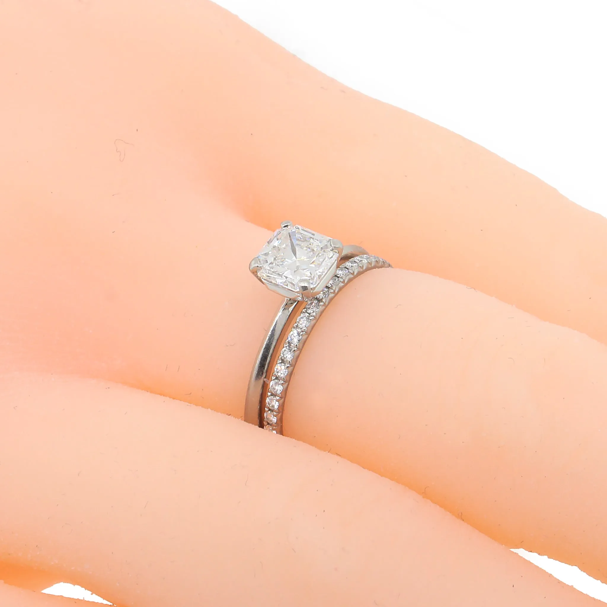 Tiffany & Co. 'TRUE' Diamond Platinum Engagement Ring and Wedding Band Set