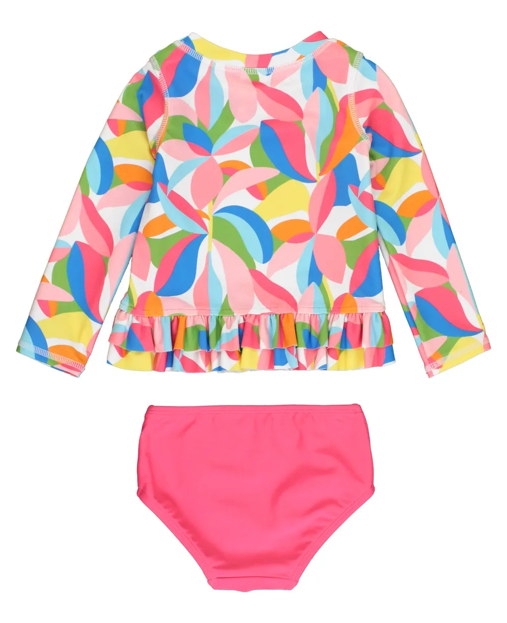 Tropical Adventure L/S Rash Guard 2-Piece Bathing Suit