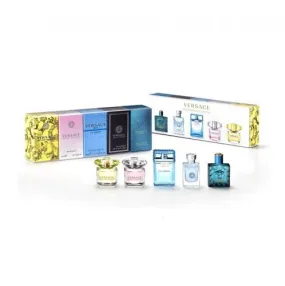 Versace 5 Pieces Mini Set Yellow Diamond W, Bright Crystal W, Eau Fraiche M, Pour Homme M, Eros M 0.17oz 5ml