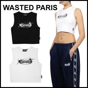 WASTED PARIS  |Crew Neck Unisex Cotton Logo Tanks & Camisoles