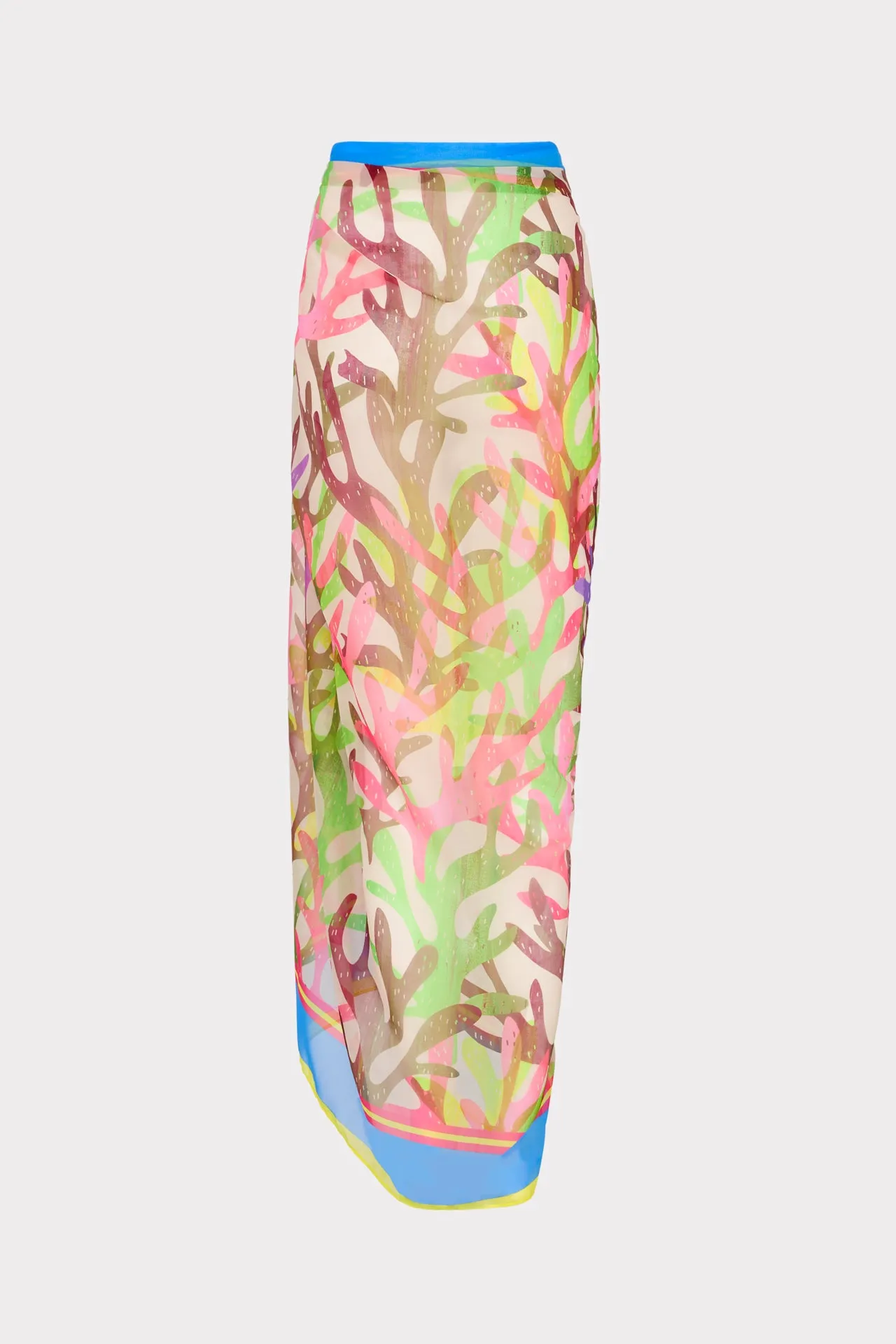 Watercolor Caribbean Coral Chiffon Sarong