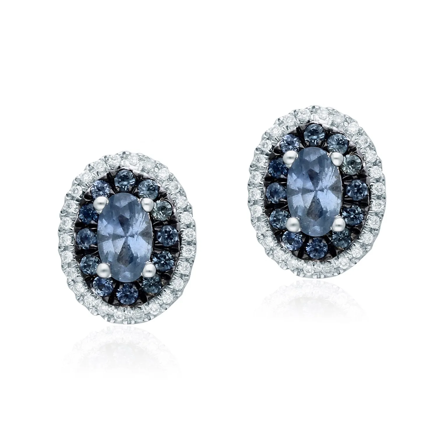 White Gold Sapphire & Diamond Infinite Earring