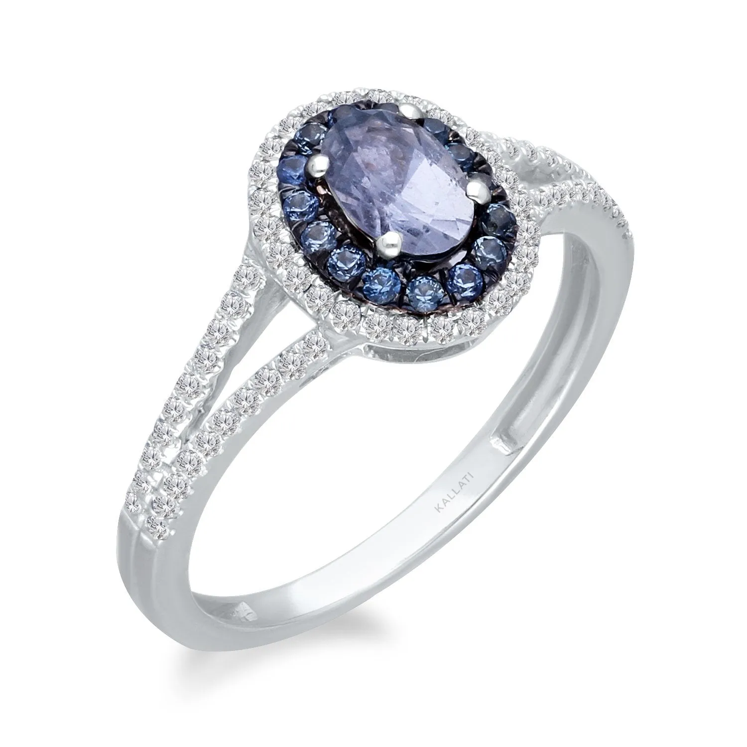 White Gold Sapphire & Diamond Infinite Ring