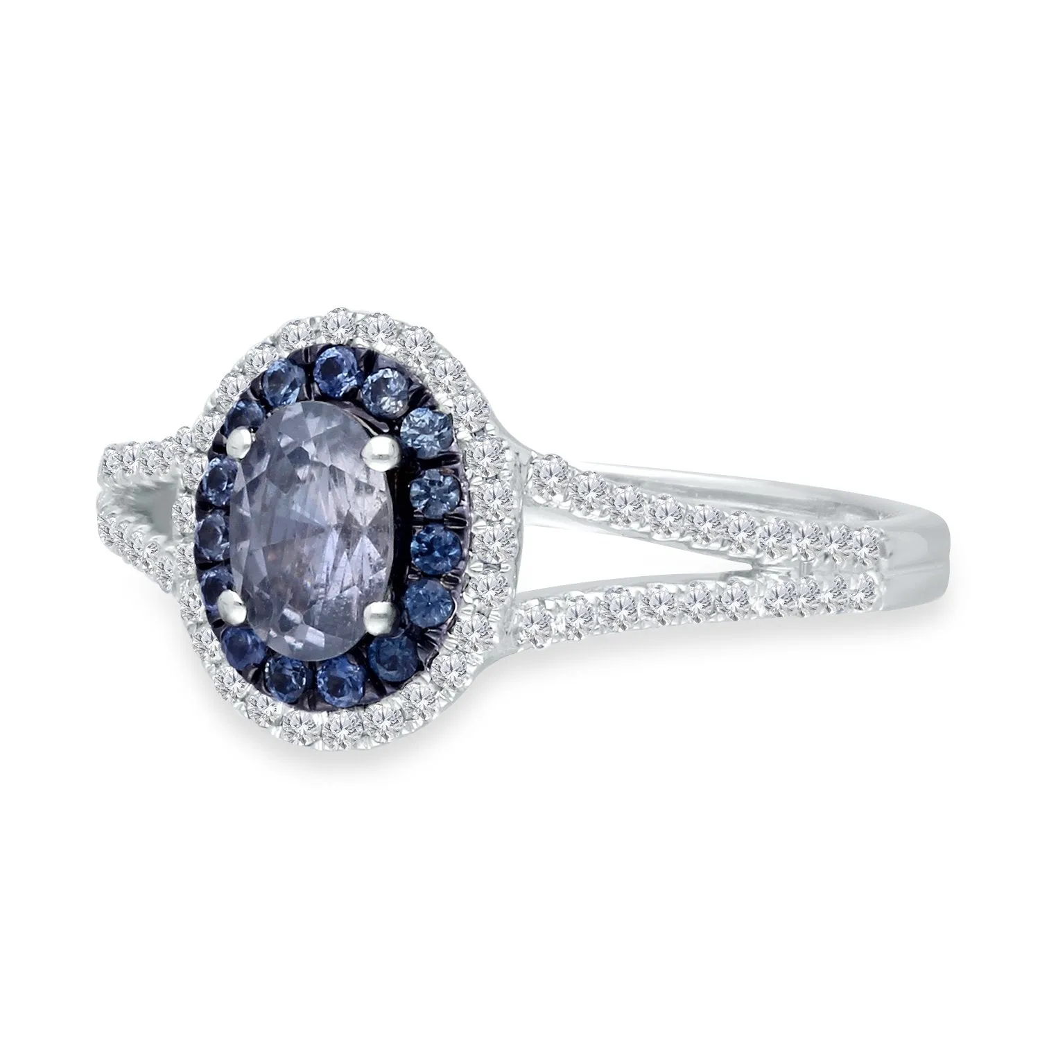 White Gold Sapphire & Diamond Infinite Ring