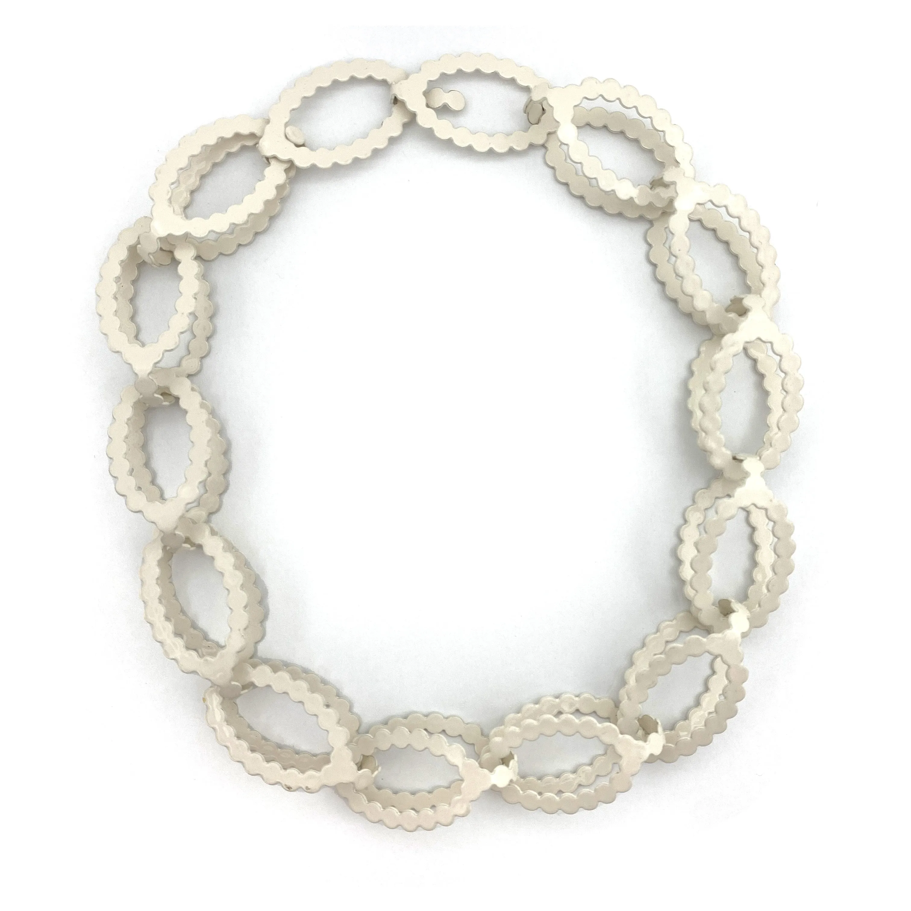 White Scalloped Necklace