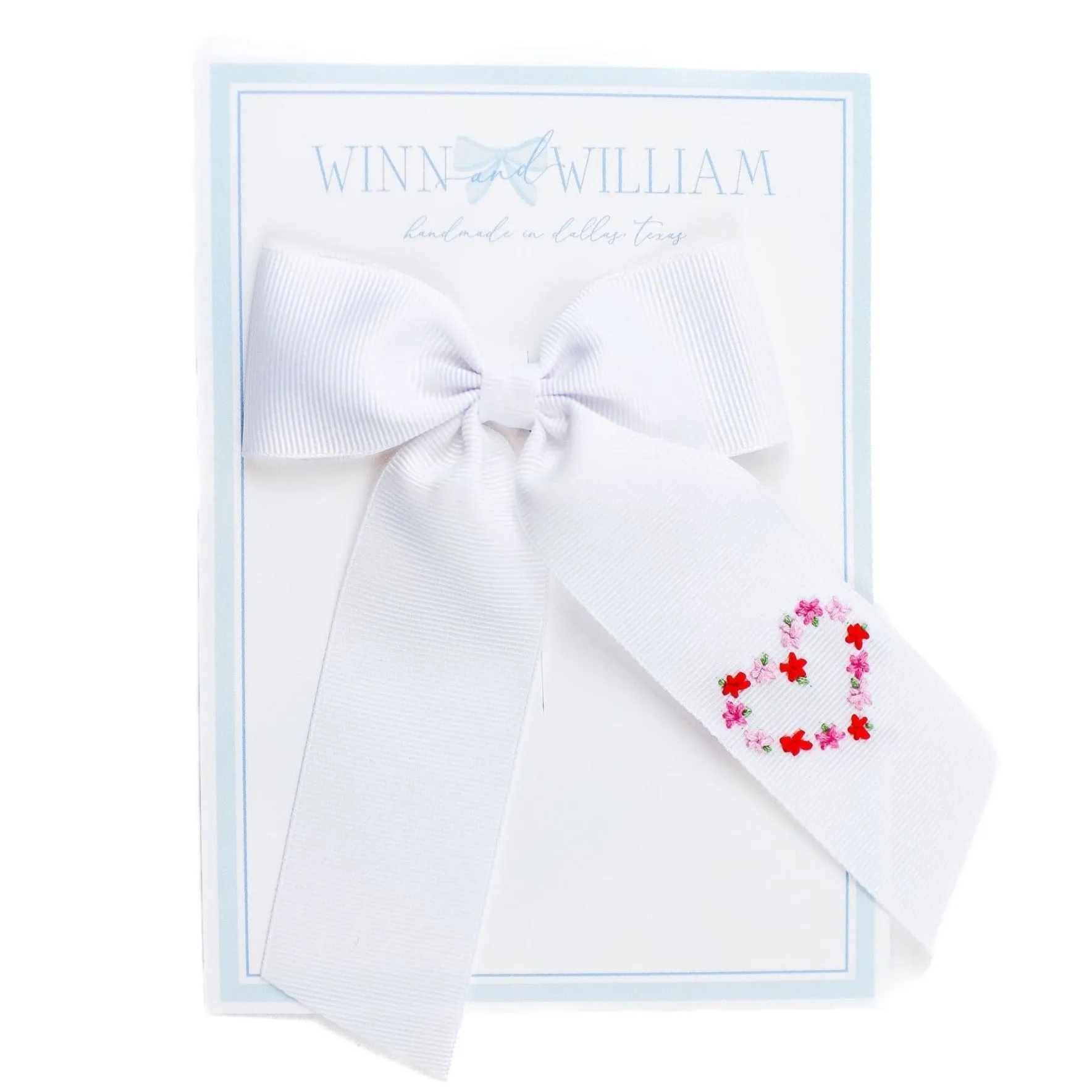 Winn and William Floral Heart Bow