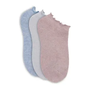 Women's Cotton Cloud Lettuce Edge Low Cut Sock - 3PK