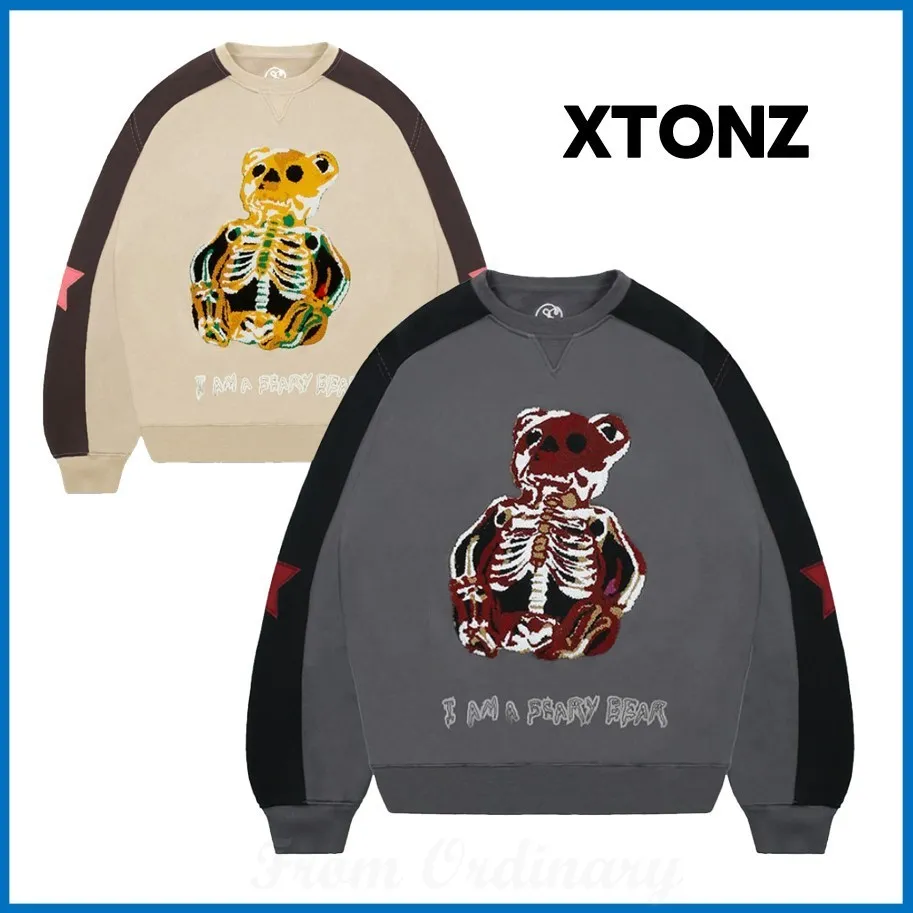 XTONZ  |Unisex Street Style Logo Sweatshirts